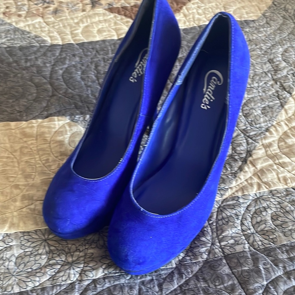 Royal blue Candie's platform heels